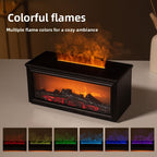 Fireplace Humidifier  Realistic Flame Effect Essential Oil Diffuser