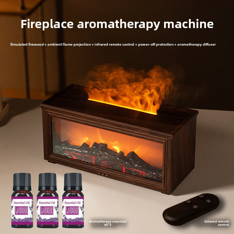 Fireplace Humidifier  Realistic Flame Effect Essential Oil Diffuser