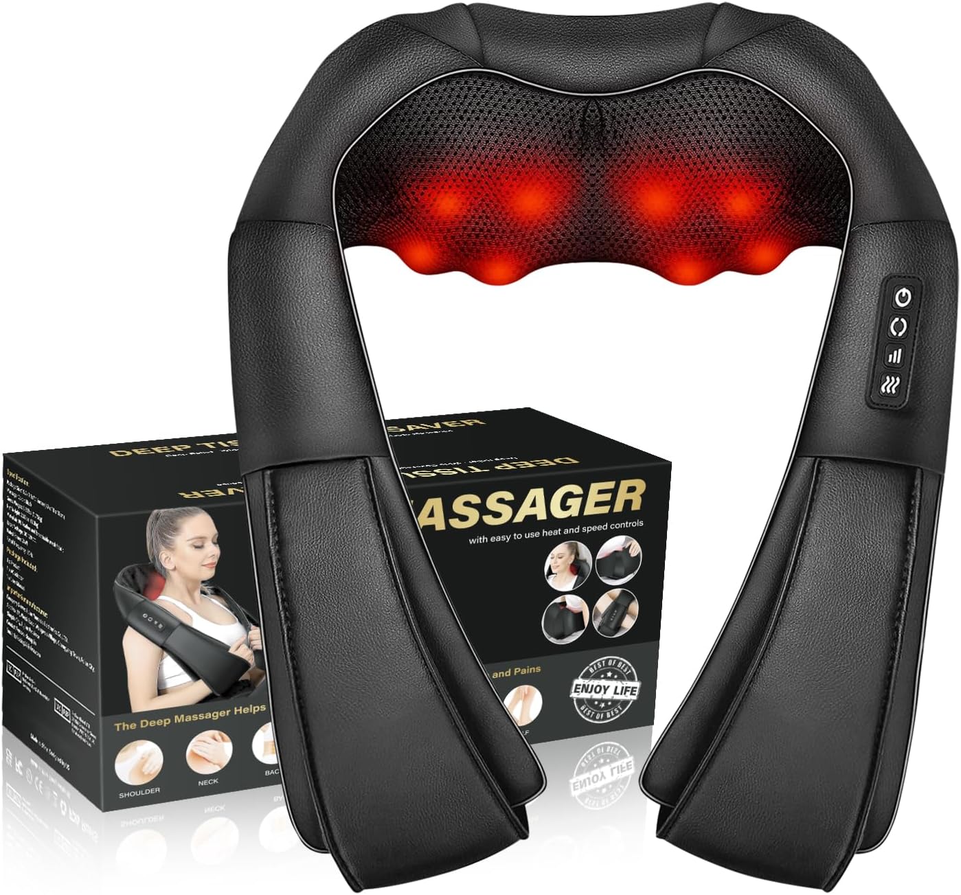 ReliefWrap Deep Tissue Heated Neck Massager