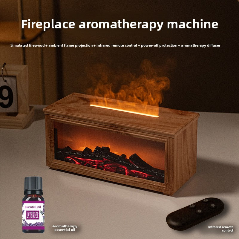 Fireplace Humidifier  Realistic Flame Effect Essential Oil Diffuser