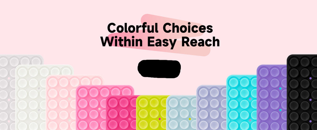 Suction Phone Case Mount, Sillicon Adhesive Phone Accessory for iPhone and Android, Hands-Free Fidget Toy Mirror Shower Phone Holder, Tiktok Videos and Selfies