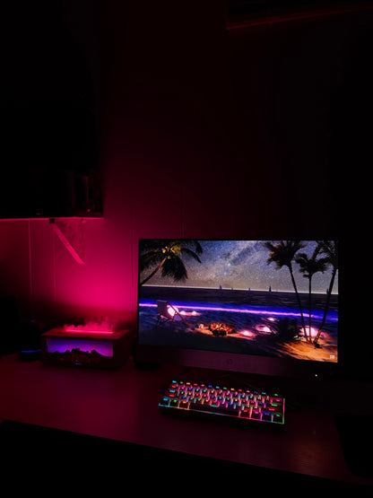 7 Colors Air Humidifier Fireplace Essential Oils