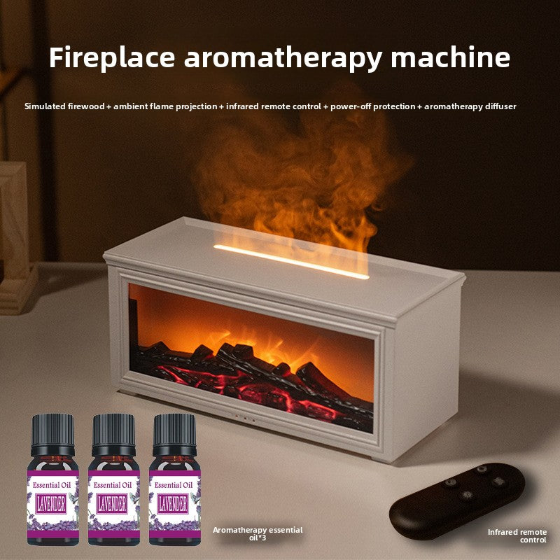 Fireplace Humidifier  Realistic Flame Effect Essential Oil Diffuser