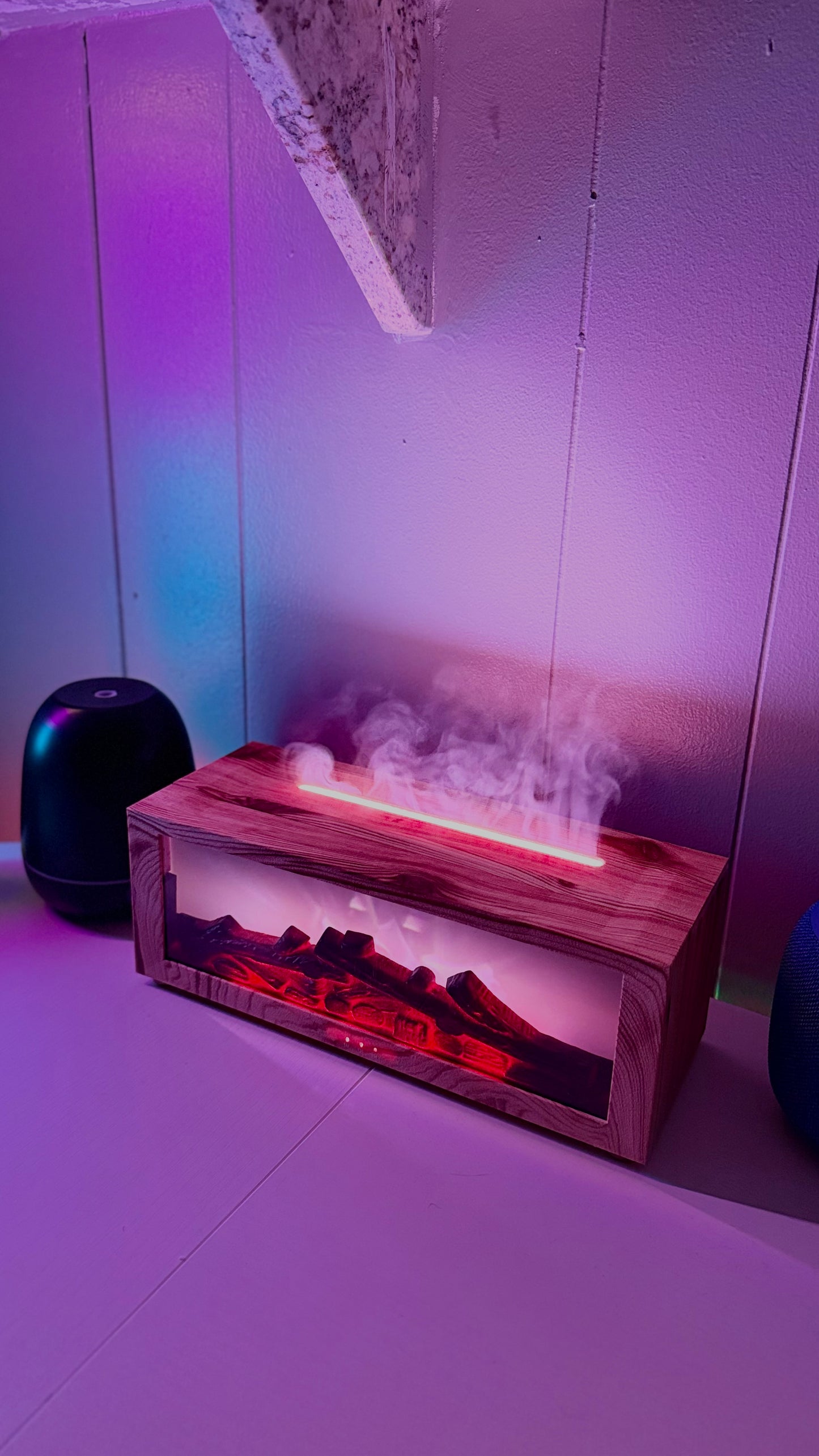 7 Colors Air Humidifier Fireplace Essential Oils