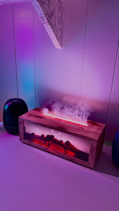7 Colors Air Humidifier Fireplace Essential Oils
