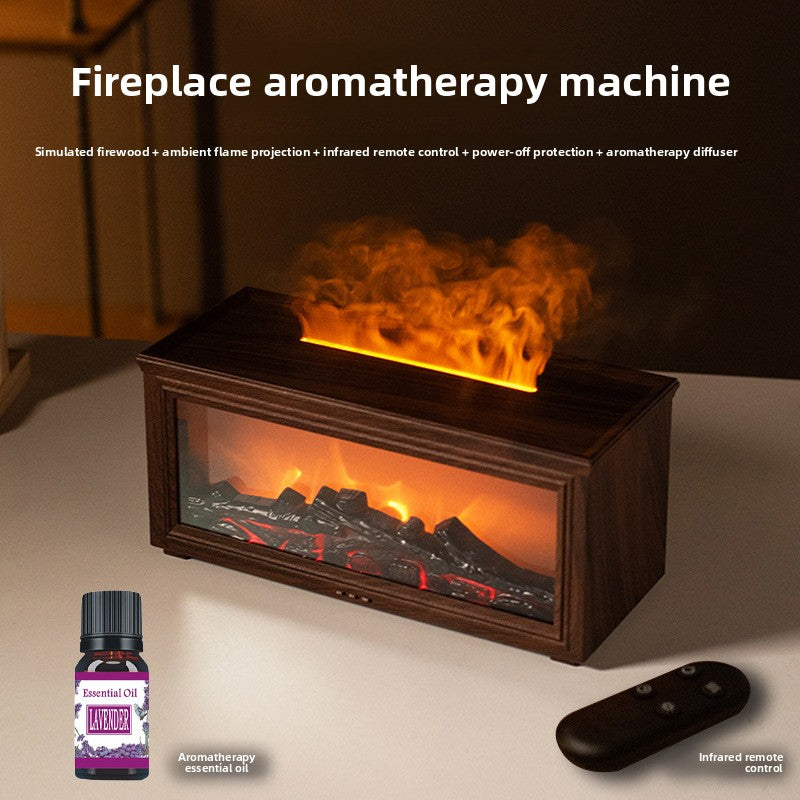 Fireplace Humidifier  Realistic Flame Effect Essential Oil Diffuser