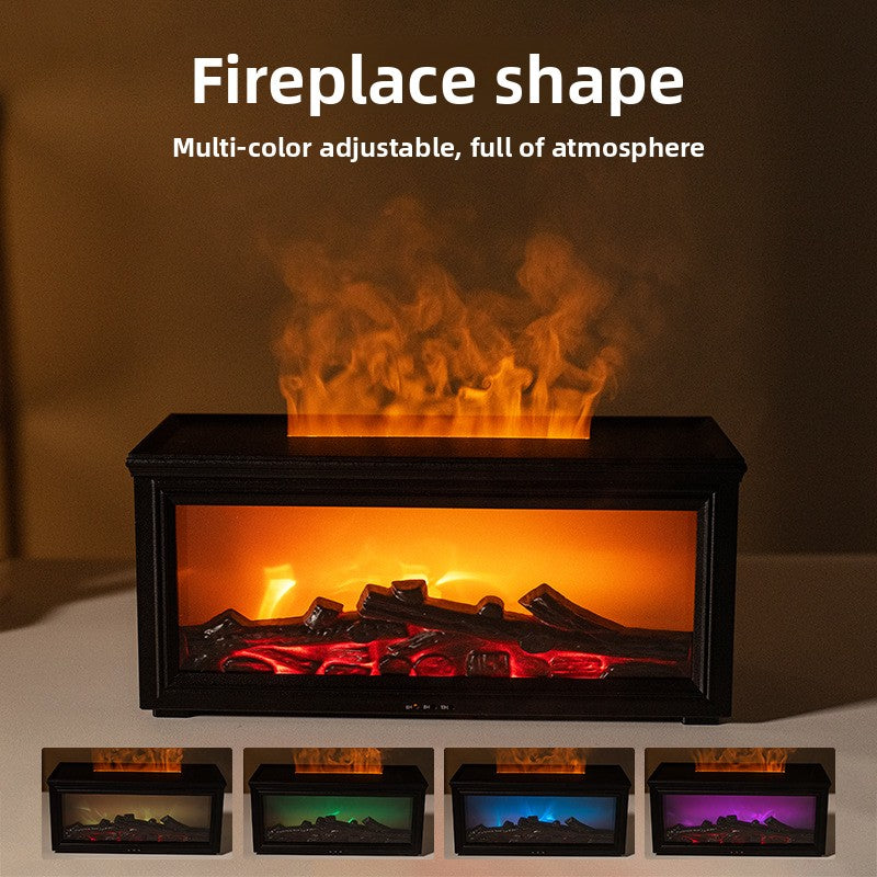 Fireplace Humidifier  Realistic Flame Effect Essential Oil Diffuser