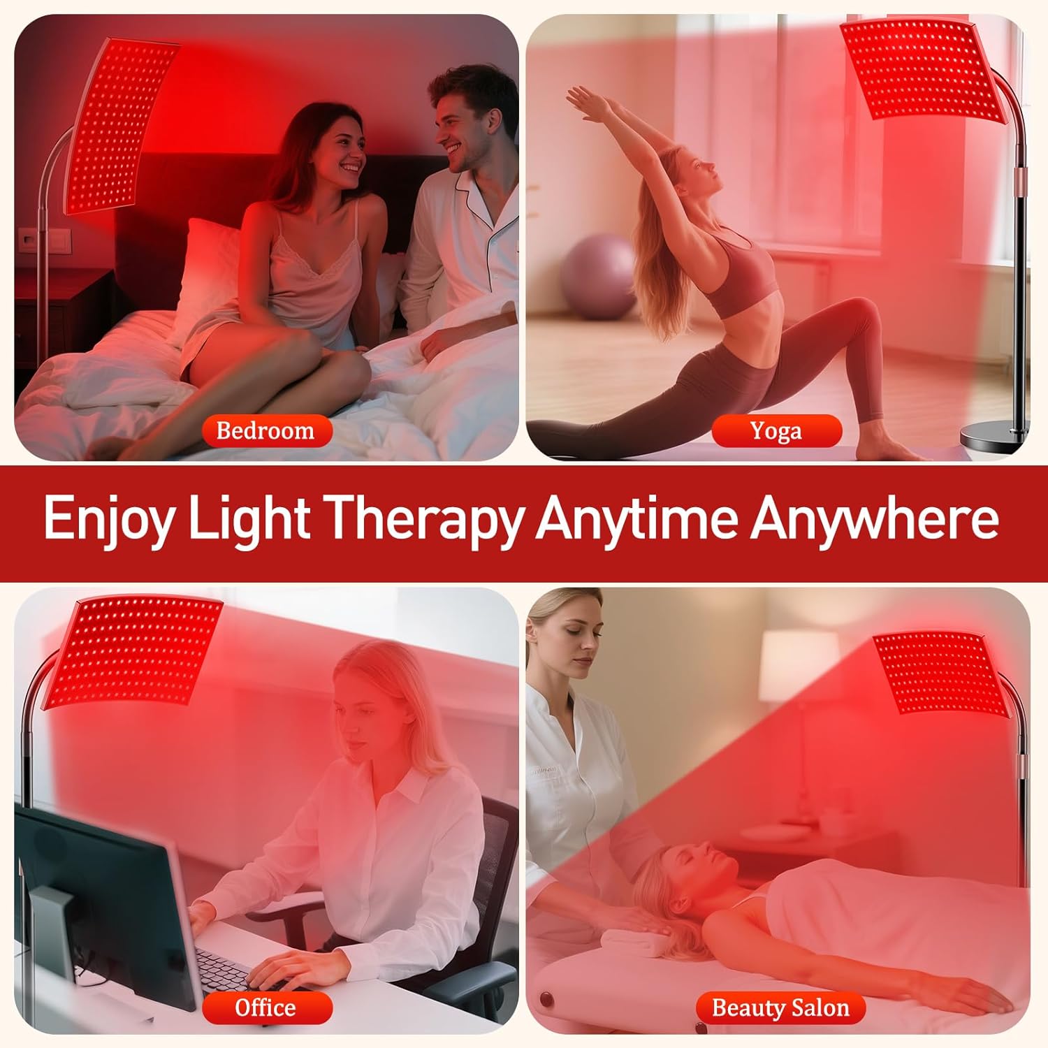 At-Home LED Red Light Therapy Lamp for Skin & Recovery