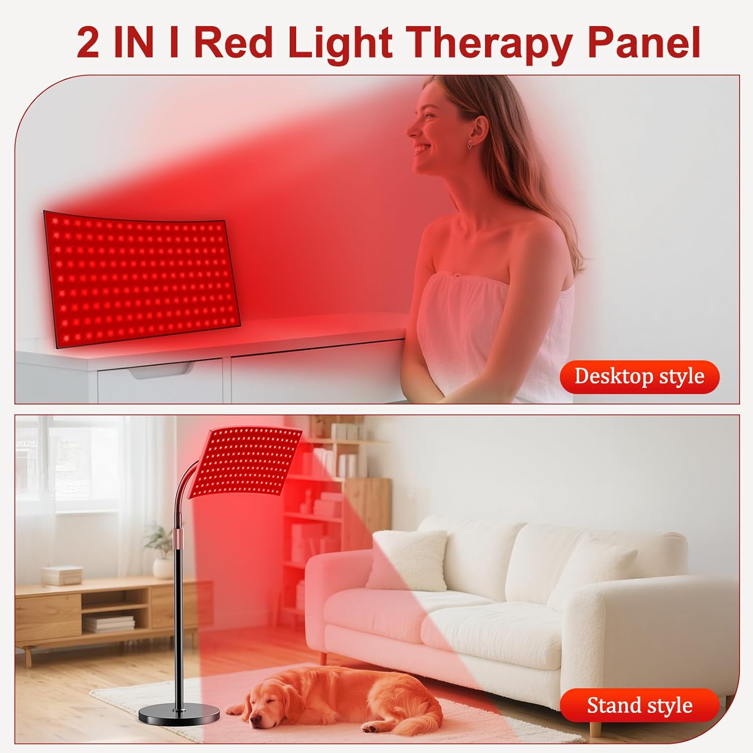 At-Home LED Red Light Therapy Lamp for Skin & Recovery